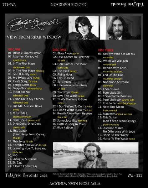 Photo2: GEORGE HARRISON - VIEW FROM REAR WINDOW 3CD [VALKYRIE RECORDS] (2)