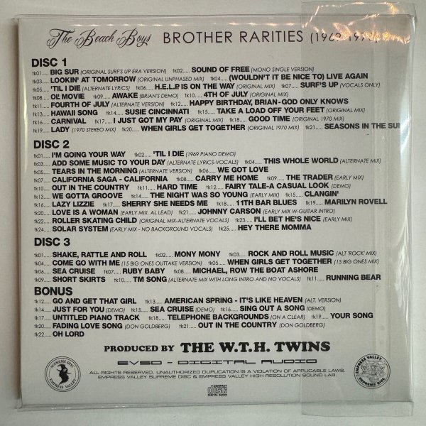 Photo2: THE BEACH BOYS - BROTHER RARITIES 1969-1976 3CD [EMPRESS VALLEY] (2)