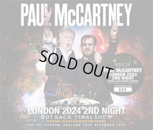 Photo1: PAUL McCARTNEY - LONDON 2024 2ND NIGHT ‘GOT BACK’ FINAL SHOW: ORIGINAL IN EAR MONITOR RECORDING 3CD [Merseyside 014] ★★★STOCK ITEM / OUT OF PRINT / HOT SPRING SALE★★★ (1)