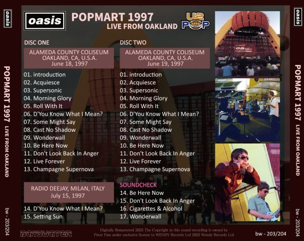 Photo2: OASIS - 1997 POPMART LIVE FROM OAKLAND 2CD [BAYSWATER] (2)