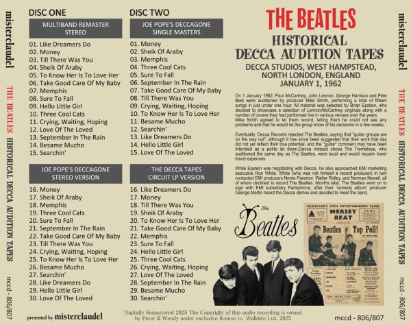 Photo2: THE BEATLES - HISTORICAL DECCA AUDITION TAPES 2CD [MISTERCLAUDEL] (2)