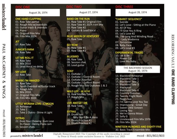 Photo3: PAUL McCARTNEY - RECORDING VAULT ONE HAND CLAPPING 5CD [MISTERCLAUDEL] (3)