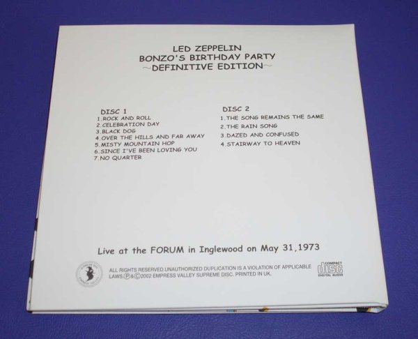 Photo2: LED ZEPPELIN - BONZO'S BIRTHDAY PARTY - DEFINITIVE EDITION 2CD SOUNDOBARD  [EMPRESS VALLEY] ★★★STOCK ITEM / OUT OF PRINT★★★ (2)