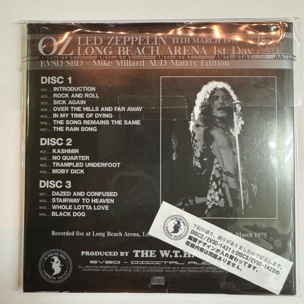 Photo2: LED ZEPPELIN - OZ MATRIX 3CD SBD X AUD MIKE MILLARD MIX  [EMPRESS VALLEY] ★★★STOCK ITEM / OUT OF PRINT / SPECIAL PRICE★★★ (2)