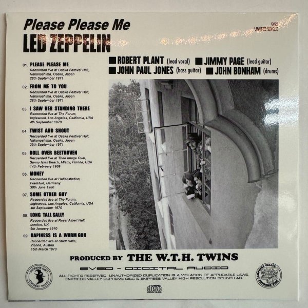 Photo11: LED ZEPPELIN - PLEASE PLEASE ME CD [EMPRESS VALLEY] BEATLES SONG COVER COLLECTION" LIMITED VERSION WITH DEF JACKET! ★★★STOCK ITEM / OUT OF PRINT / VERY RARE★★★ (11)