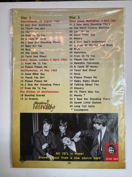 THE BEATLES - BOURNEMOUTH 1963 2CD [TMOQ GAZETTE] BOOTLET