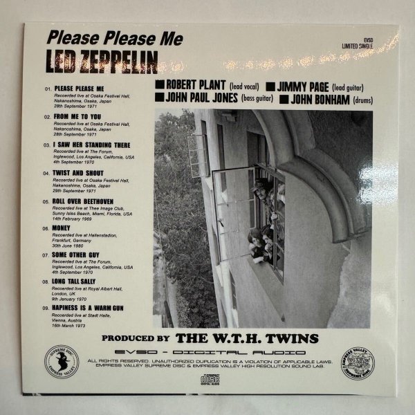 Photo12: LED ZEPPELIN - PLEASE PLEASE ME CD [EMPRESS VALLEY] BEATLES SONG COVER COLLECTION" LIMITED VERSION WITH DEF JACKET! ★★★STOCK ITEM / OUT OF PRINT / VERY RARE★★★ (12)