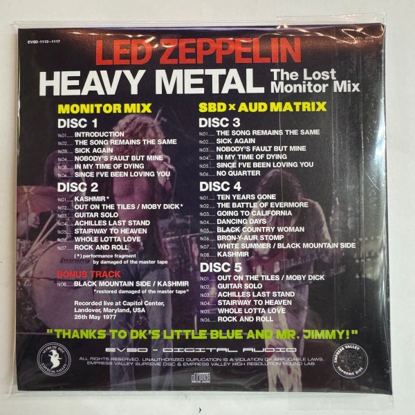 Photo2: LED ZEPPELIN - HEAVY METAL - The Lost Monitor Mix - 5CD [EMPRESS VALLEY] (2)