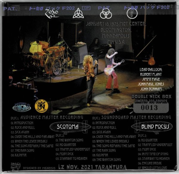 Photo2: LED ZEPPELIN - TWO AND A HALF FINGER SHOW 4CD DAZED BOX EDITION LIMITED 75 COPIES ONLY! [TARANTURA] ★★★STOCK ITEM / OUT OF PRINT / VERY RARE★★★ (2)