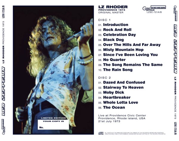 Photo2: LED ZEPPELIN - LZ RHODER: PROVIDENCE 1973 ORIGINAL MASTER 2CD [GRAF ZEPPELIN] (2)
