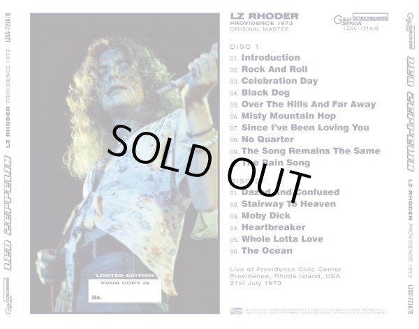Photo2: LED ZEPPELIN - LZ RHODER: PROVIDENCE 1973 ORIGINAL MASTER 2CD + Pre-Order Only 3CDR [GRAF ZEPPELIN] (2)