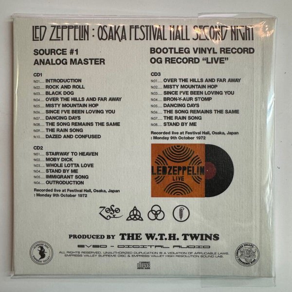 Photo7: LED ZEPPELIN - LIVE IN OSAKA 7CD BOX WITH OBI LIMITED 100 COPIES ONLY!!! NEW SOURCE FROM OSAKA 10/04 [EMPRESS VALLEY] ★★★STOCK ITEM / OUT OF PRINT / VERY RARE★★★ (7)