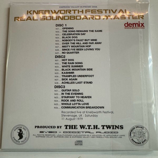 Photo4: LED ZEPPELIN - OVERLOAD “Knebworth 1979” DEMIX 3CD THE REAL SOUNDBOARD [EMPRESS VALLEY] (4)