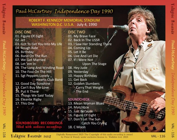 Photo2: PAUL McCARTNEY - 1990 INDEPENDENCE DAY 2CD [VALKYRIE RECORDS] (2)