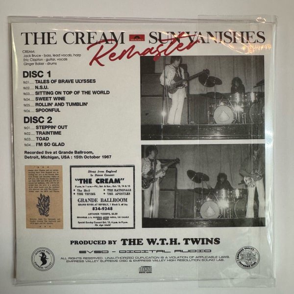Photo2: CREAM - SUN VANISHES - Remaster "Black Sun" 2CD+Mini Poster [EMPRESS VALLEY]  (2)