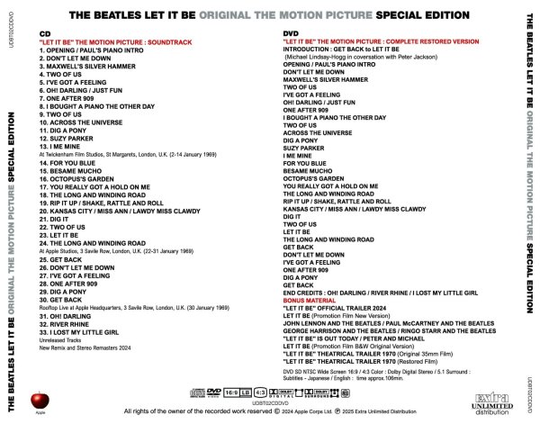 Photo2: THE BEATLES - "LET IT BE" THE ORIGINAL MOTION PICTURE SPECIAL EDITION : SOUNDTRACK CD and COMPLETE RESTORED VERSION DVD [EXTRA UNLIMITED DISTRIBUTION] (2)