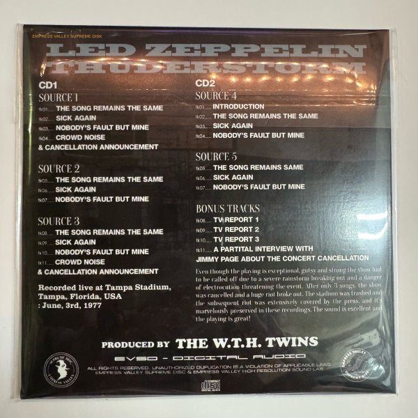 Photo3: LED ZEPPELIN - THUNDERSTORM 2CD [EMPRESS VALLEY] ★★★STOCK ITEM / OUT OF PRINT / VERY RARE★★★ (3)