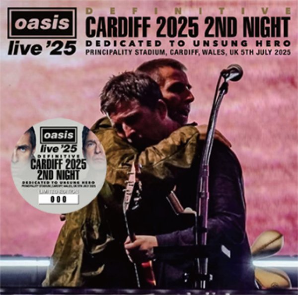 Photo1: OASIS - DEFINITIVE CARDIFF 2025 2ND NIGHT: DEDICATED TO UNSUNG HERO 2CD [Wardour-681] (1)