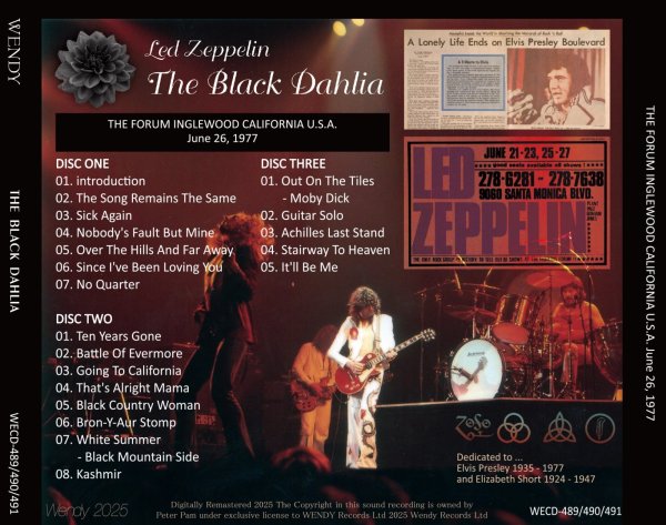 Photo2: LED ZEPPELIN - 1977 THE BLACK DAHLIA 3CD [WENDY] (2)