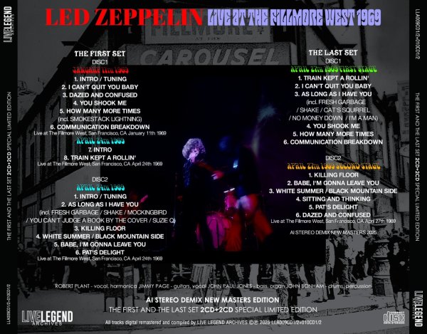 Photo2: LED ZEPPELIN - LIVE AT THE FILLMORE WEST 1969 THE FIRST + THE LAST SET AI STEREO DEMIX NEW MASTERS EDITION 4CD [LIVELEGEND] (2)