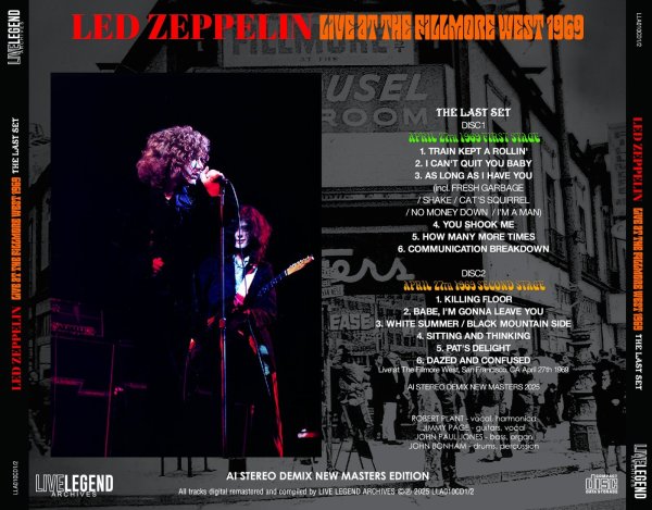 Photo2: LED ZEPPELIN - LIVE AT THE FILLMORE WEST 1969 THE LAST SET AI STEREO DEMIX NEW MASTERS EDITION 2CD [LIVELEGEND]  (2)