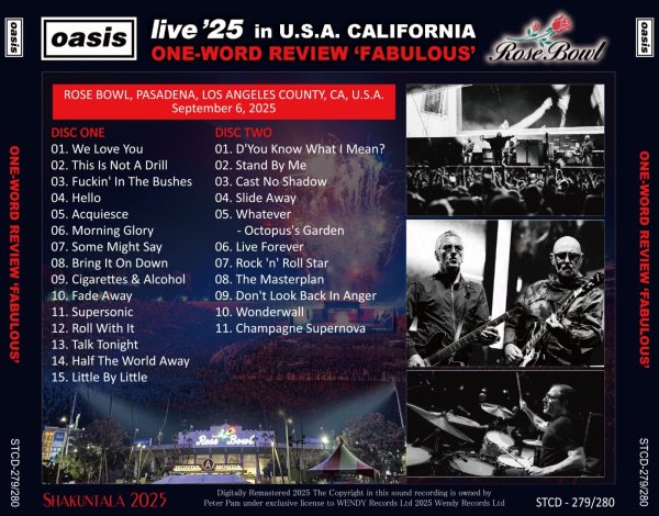 Photo2: OASIS - 2025 ONE-WORD REVIEW 'FABULOUS' 2CD [SHAKUNTALA] (2)