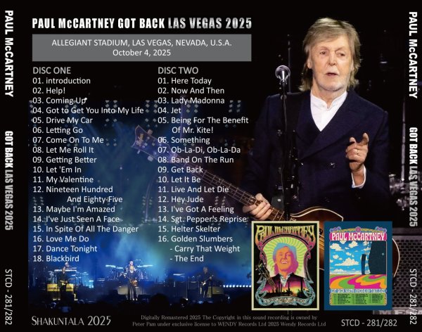 Photo2: PAUL McCARTNEY - 2025 GOT BACK LAS VEGAS 2CD [SHAKUNTALA] (2)