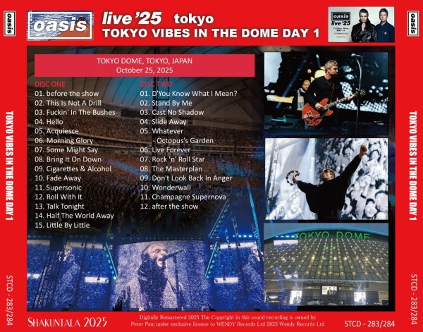 Photo2: OASIS - 2025 TOKYO VIBES IN THE DOME DAY 1 2CD [SHAKUNTALA] (2)