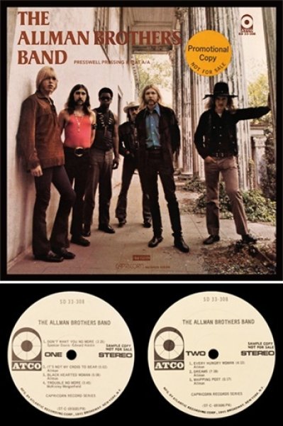 Photo1: THE ALLMAN BROTHERS BAND - THE ALLMAN BROTHERS BAND: US ORIGINAL GENUINE FIRST PRESSING PROMO COPY EDITION - "PRESSWELL PRESSING & MAT A/A" CD (1)