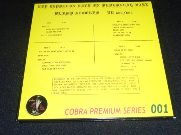 Photo2: LED ZEPPELIN - LIVE ON BLUEBERRY HILL 2CD [COBRA PREMIUM SERIES 001] ★★★STOCK ITEM / OUT OF PRINT /MEGA RARE ★★★ (2)