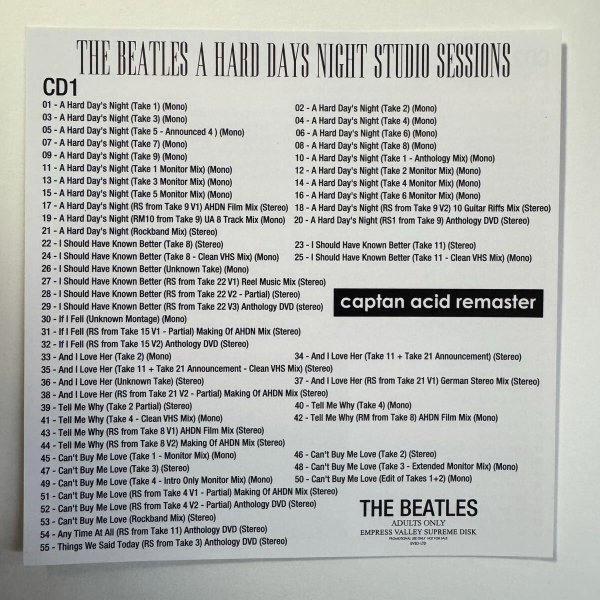 Photo7: THE BEATLES - A HARD DAY’S NIGHT studio sessions captain acid remaster 4CD [EMPRESS VALLEY] (7)