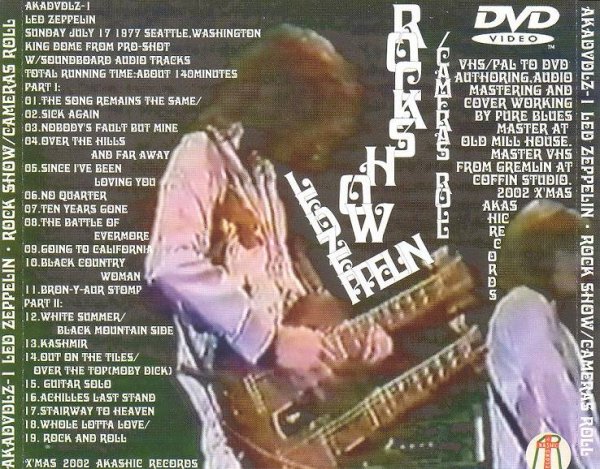 Photo2: LED ZEPPELIN - ROCK SHOW / CAMERAS ROLL DVD SEATTLE 1977 [AKASHIC] ★★★STOCK ITEM / OUT OF PRINT / VERY RARE★★★ (2)