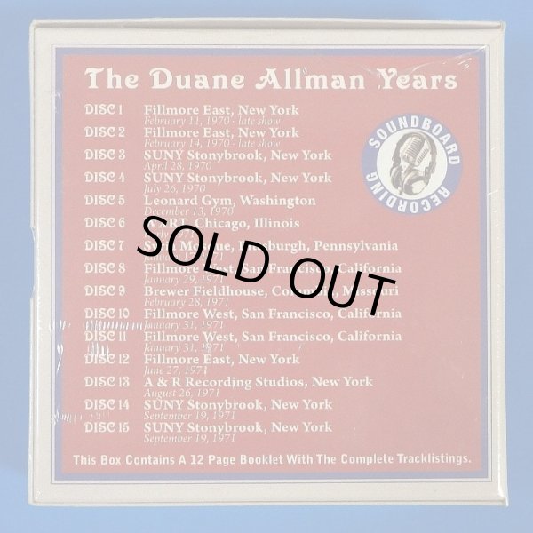 Photo3: THE ALLMAN BROTHERS BAND - THE DUANE ALLMAN YEARS 1970-1971 15CD [WONDERLAND RECORDS] ★★★STOCK ITEM / OUT OF PRINT / VERY RARE★★★ (3)
