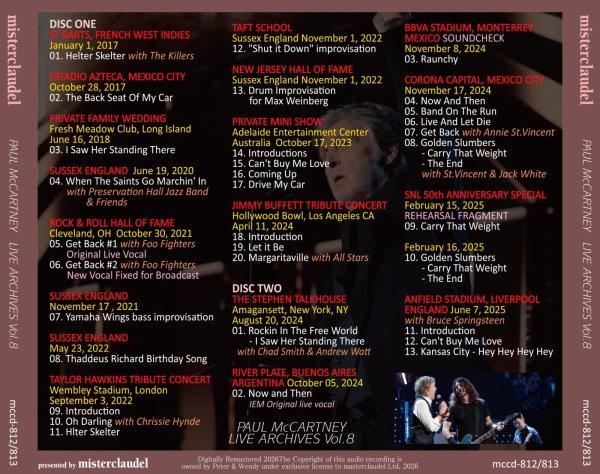 Photo2: PAUL McCARTNEY - LIVE ARCHIVES Vol.8 2CD [MISTERCLAUDEL] (2)