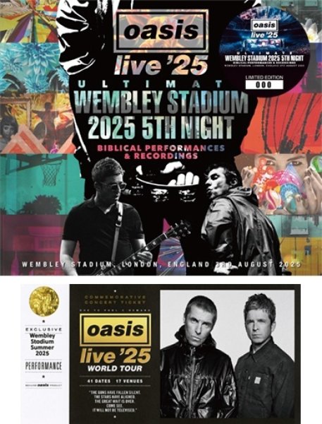 Photo1: OASIS - ULTIMATE WEMBLEY STADIUM 2025 5TH NIGHT: BIBLICAL PERFORMANCES & RECORDINGS 3CD plus Souvenir Ticket Replica [Wardour-708] (1)