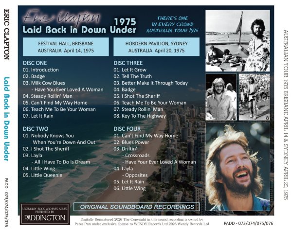 Photo2: ERIC CLAPTON - 1975 LAID BACK IN DOWN UNDER 4CD [PADDINGTON] (2)