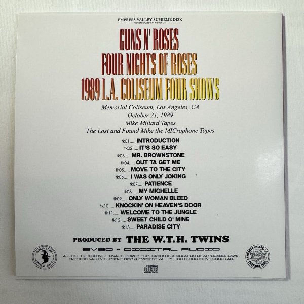 Photo7: GUNS N’ ROSES - FOUR NIGHTS OF ROSES 1989 LA coliseum 4 shows 6CD BOX SET + 5T-SHIRT [EMPRESS VALLEY] (7)