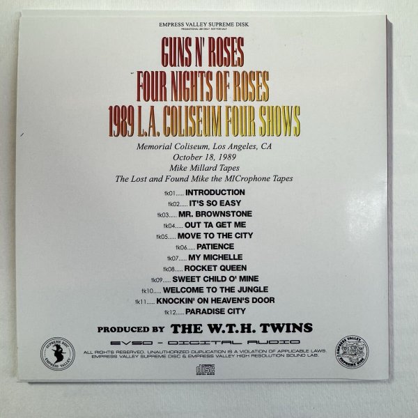 Photo5: GUNS N’ ROSES - FOUR NIGHTS OF ROSES 1989 LA coliseum 4 shows 6CD BOX SET + 5T-SHIRT [EMPRESS VALLEY] (5)