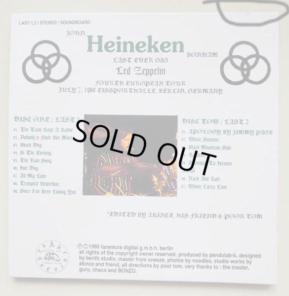 Photo3: LED ZEPPELIN - HEINEKEN 2CD LIMITED 100 COPIES ONLY!!! [TARANTURA] ★★★STOCK ITEM / OUT OF PRINT / VERY RARE★★★ (3)