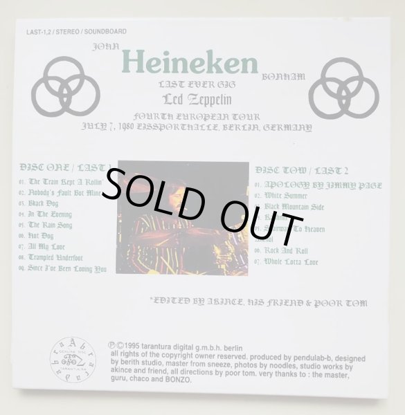 Photo2: LED ZEPPELIN - HEINEKEN 2CD LIMITED 100 COPIES ONLY!!! [TARANTURA] ★★★STOCK ITEM / OUT OF PRINT / VERY RARE★★★ (2)