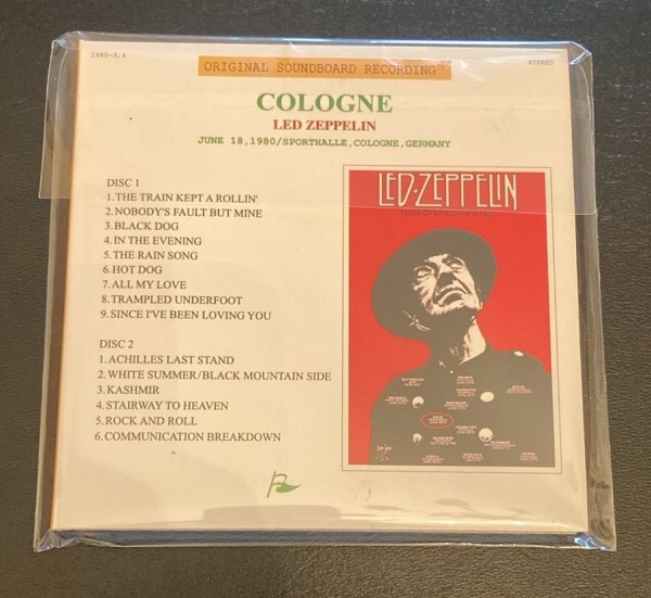 Photo2: LED ZEPPELIN - COLOGNE 1980 2CD [FLAGGE] ★★★STOCK ITEM / OUT OF PRINT / VERY RARE★★★ (2)