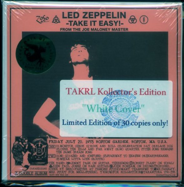 Photo1: LED ZEPPELIN - TAKE IT EASY! 2CD TAKRL White edition LIMITED 30 COPIES ONLY!!! [TARANTURA] ★★★STOCK ITEM / RARE OUT OF PRINT / LIMITED 30★★★ (1)