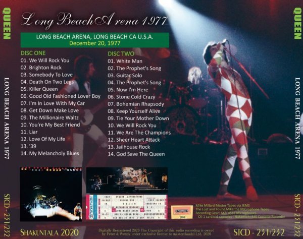 Photo2: QUEEN - 1977 LONG BEACH ARENA 2CD [SHAKUNTALA] (2)