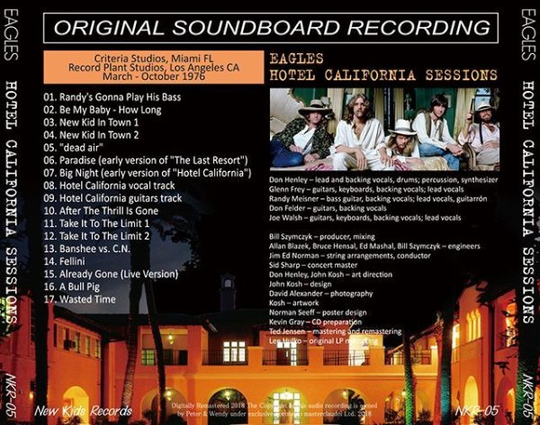 Photo2: EAGLES - HOTEL CALIFORNIA SESSIONS CD [NEW KIDS RECORDS] (2)