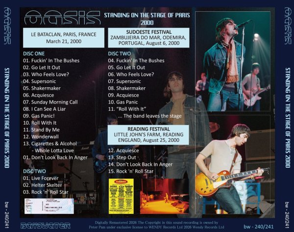 Photo2: OASIS - 2000 STANDING ON THE STAGE OF PARIS 2CD [BAYSWATER] (2)