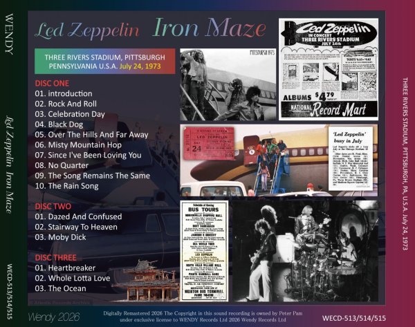 Photo2: LED ZEPPELIN - 1973 IRON MAZE 3CD [WENDY] (2)