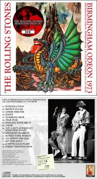 Photo1: THE ROLLING STONES - BIRMINGHAM ODEON 1973 CD with New Artworks & Label Designs (1)