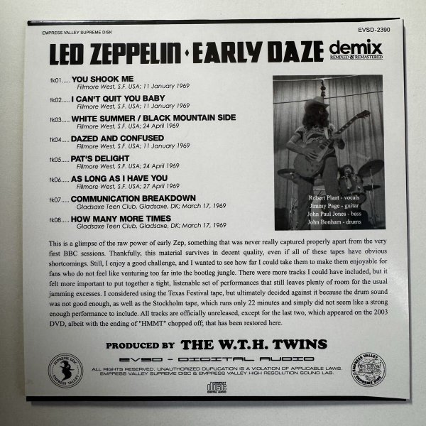 Photo4: LED ZEPPELIN -  EARLY DAZE - EARLY DAYS CD + BONUS CDR PROFESSOR STONED DEMIX [EMPRESS VALLEY] Limited Edition Flower Obi Version (4)