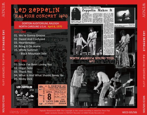 Photo2: LED ZEPPELIN - 1970 RALEIGH CONCERT 2CD [WENDY] (2)