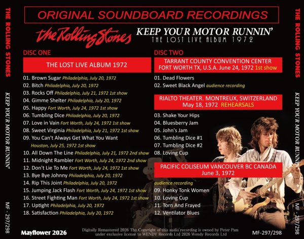 Photo2: THE ROLLING STONES - 1972 KEEP YOUR MOTOR RUNNIN' THE LOST LIVE ALBUM 2CD [MAYFLOWER] (2)